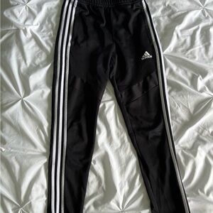 Adidas Black and White Sweatpants with Iconic Stripes